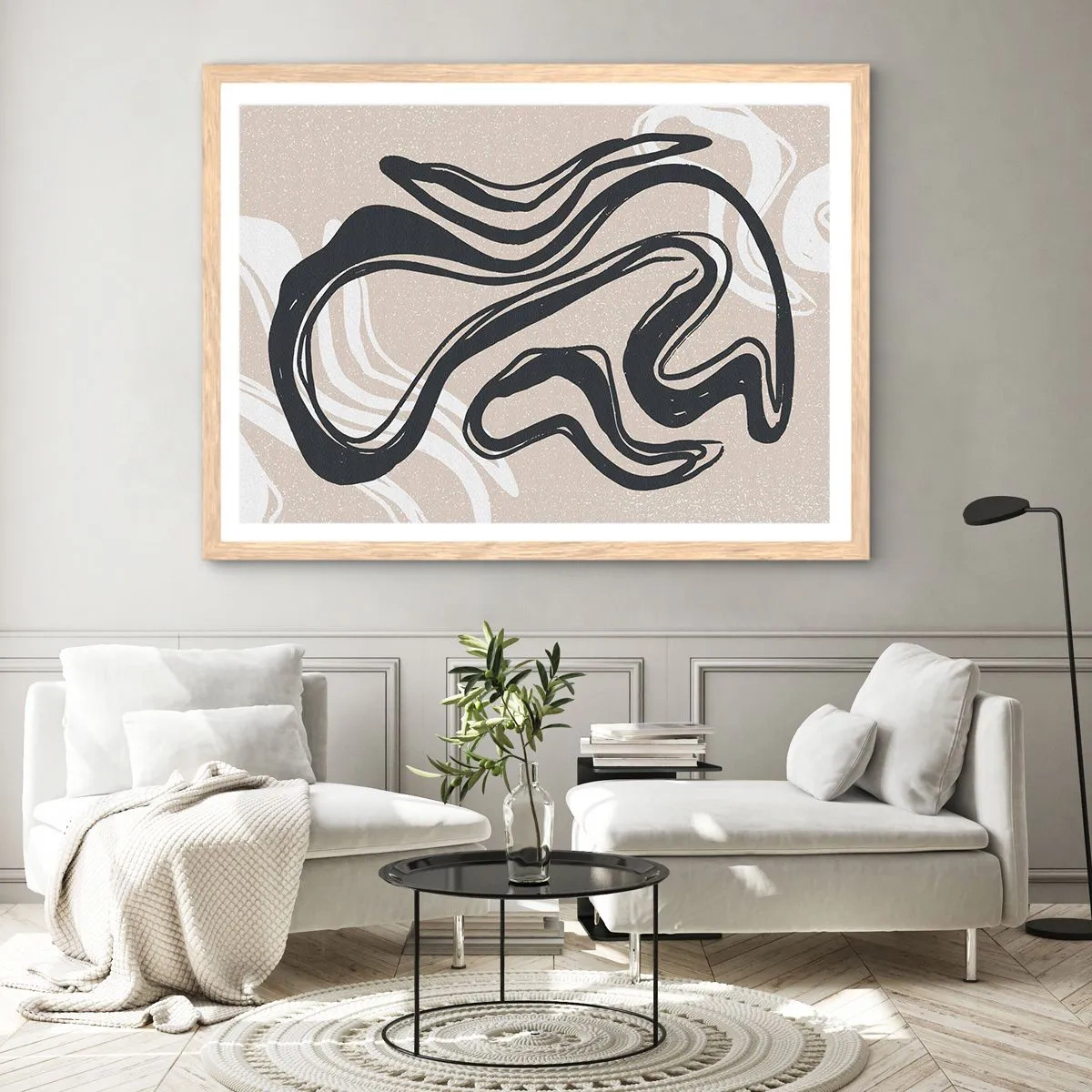 Plakat i ramme af lyst egetræ - Multipliceret udtryk - 91x61 cm