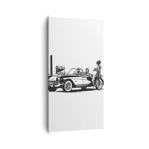 Lærredstryk - Billede på lærred - 60. - det ubekymrede Amerika - 65x120 cm