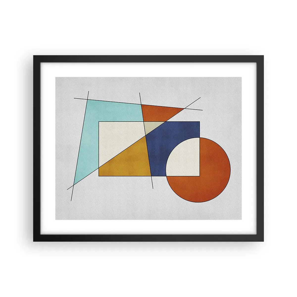Plakat i sort ramme - Abstraktion: modernistisk leg - 50x40 cm