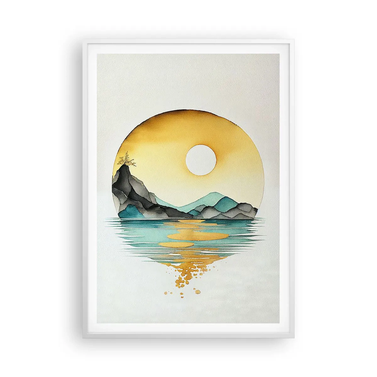 Plakat i hvid ramme - I en cirkel af skønhed - 70x100 cm