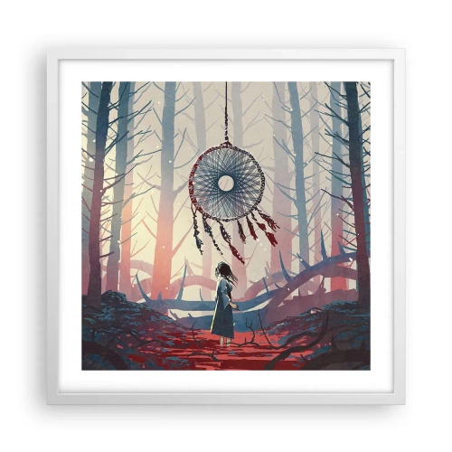 Plakat i hvid ramme - Det hemmelige ritual for lykke - 50x50 cm