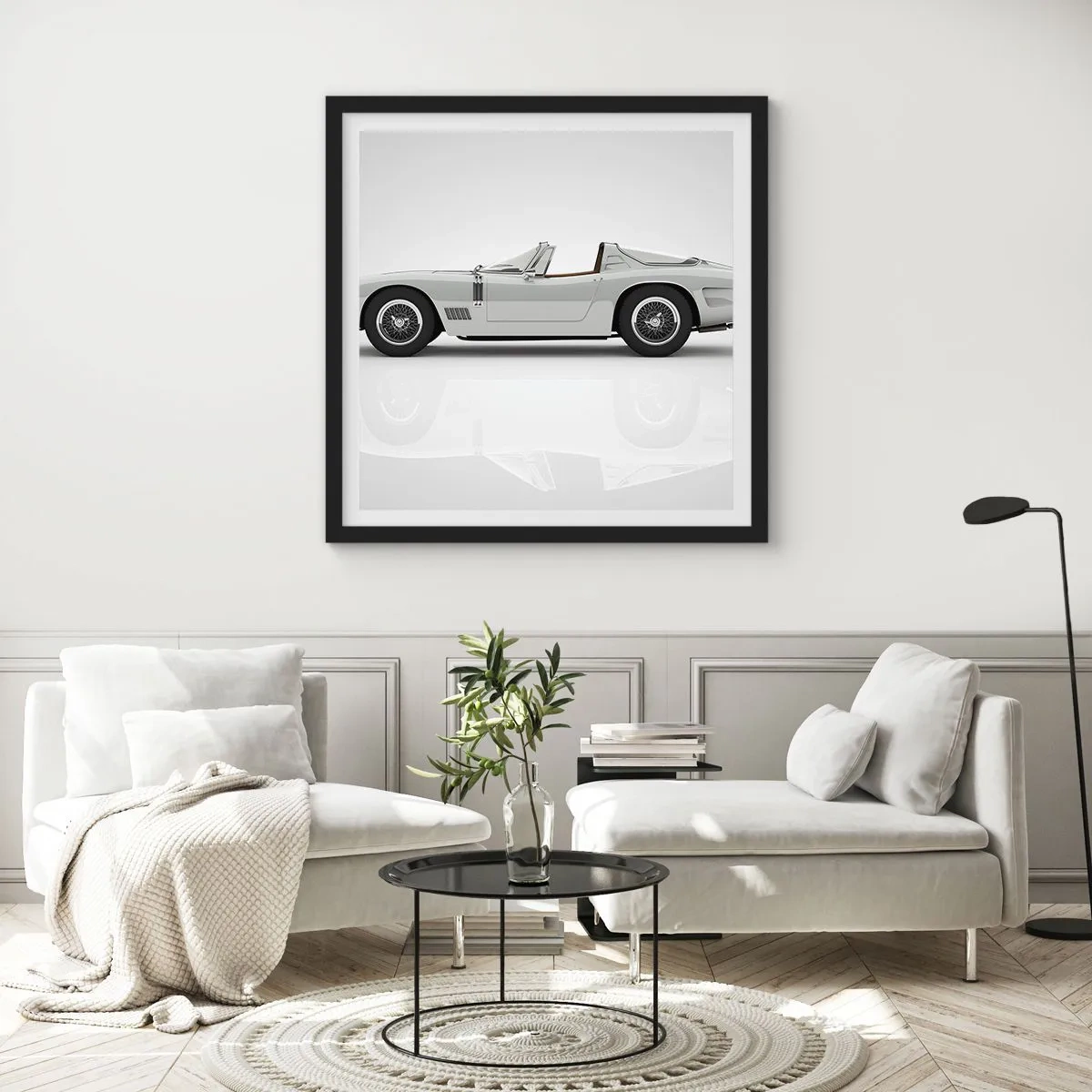 Plakat i sort ramme - Løftet om sjov - 40x40 cm