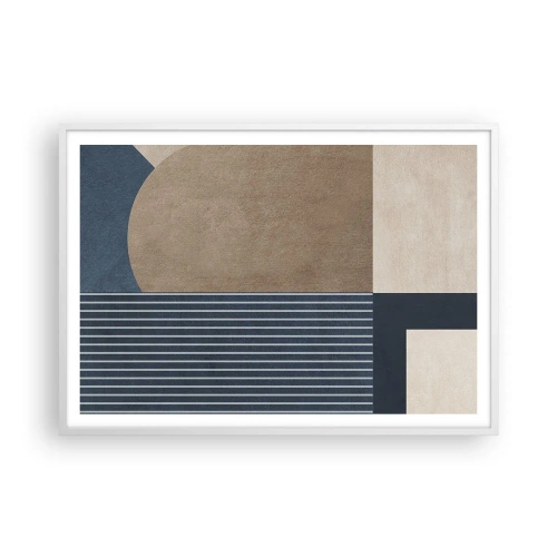 Plakat i hvid ramme - En komposition af enkelhed og rundhed - 100x70 cm