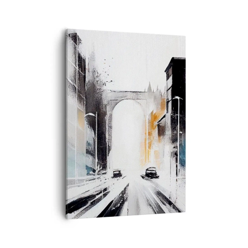 Lærredstryk - Billede på lærred - Bystudie: arkitektur og bevægelse - 50x70 cm