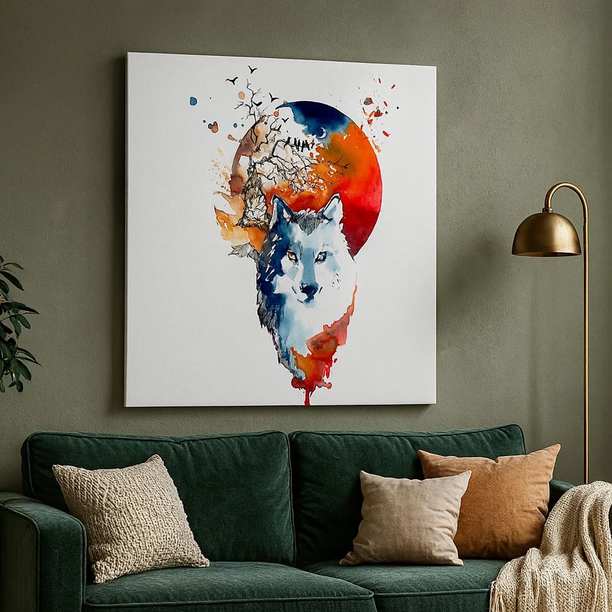 Lærredstryk - Billede på lærred - Næse til næse med natten - 30x30 cm