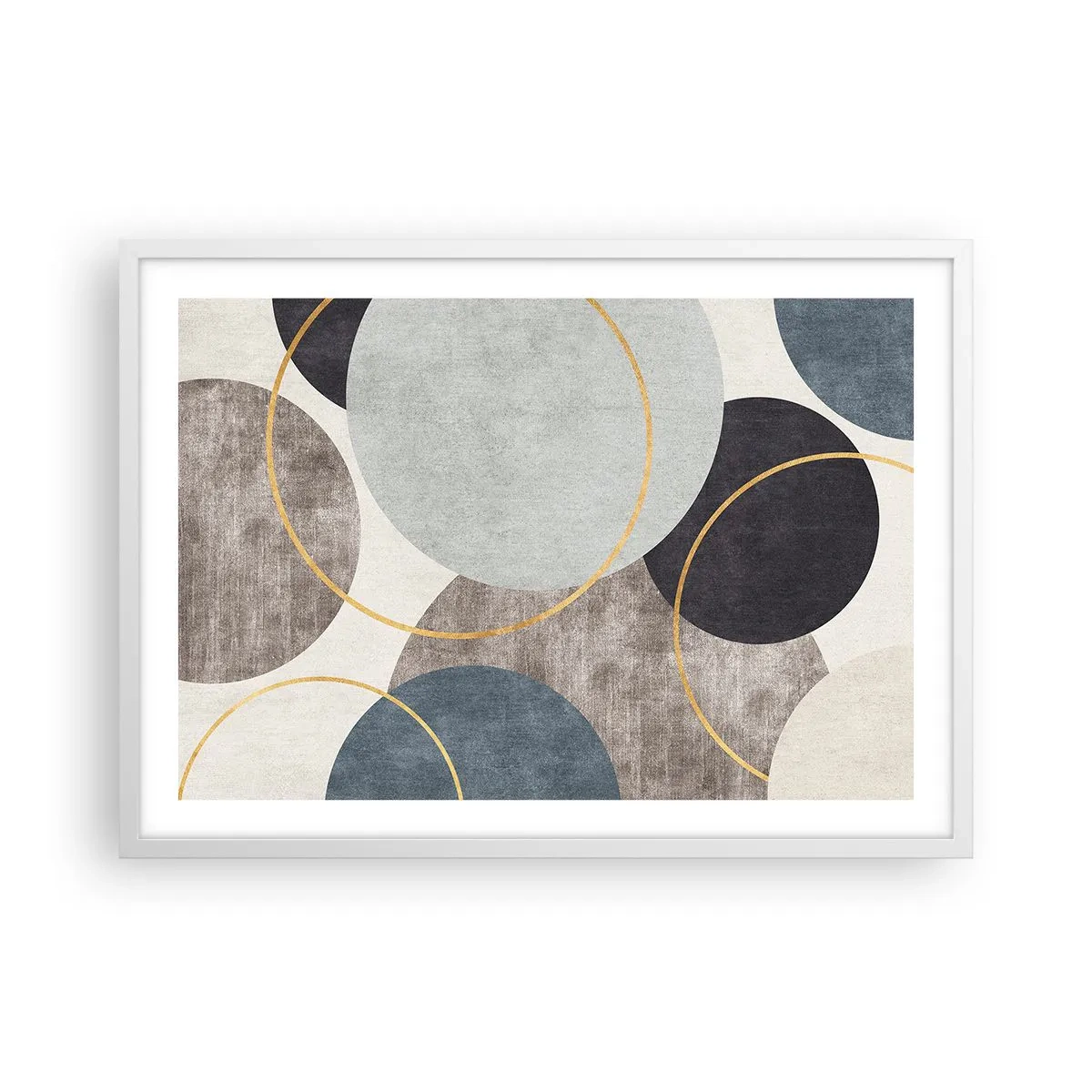 Plakat i hvid ramme - Hjul efter hjul - 70x50 cm