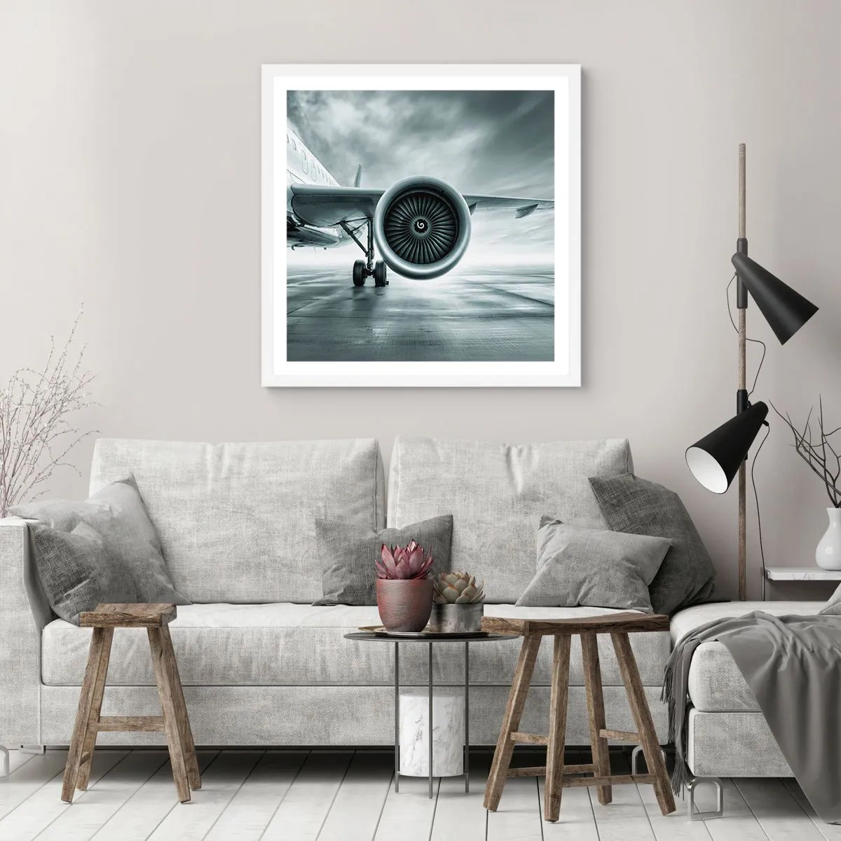 Plakat i hvid ramme - Der er kraft! - 50x50 cm