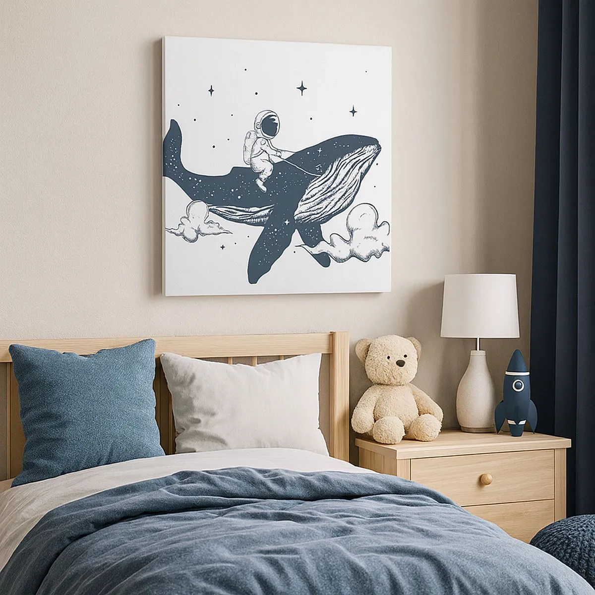 Lærredstryk - Billede på lærred - Et kosmisk eventyr - 30x30 cm