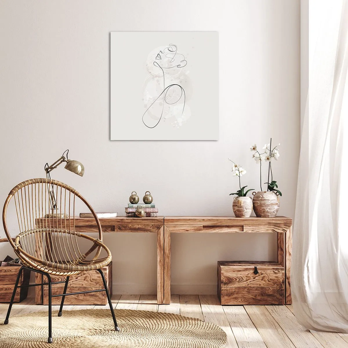Lærredstryk - Billede på lærred - Spiralen af skønhed - 50x50 cm