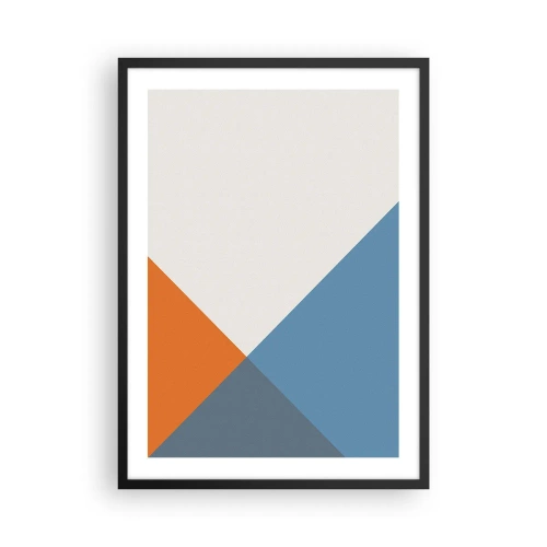 Plakat i sort ramme - Geometrisk komposition i nuancer af orange og blå - 50x70cm - Med hensyn til ... - Moderne vægdekoration til stue og soveværelse ARTTOR