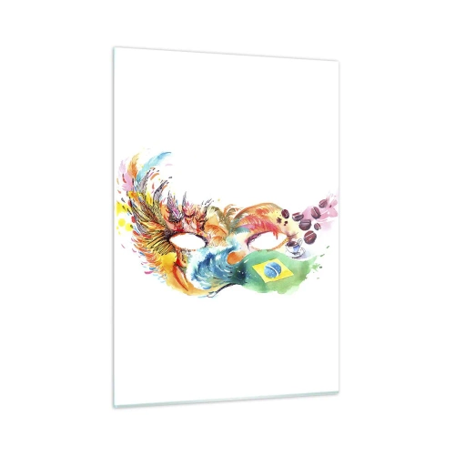 Billede på glas - Brasilien byder velkommen med samba - 50x70 cm