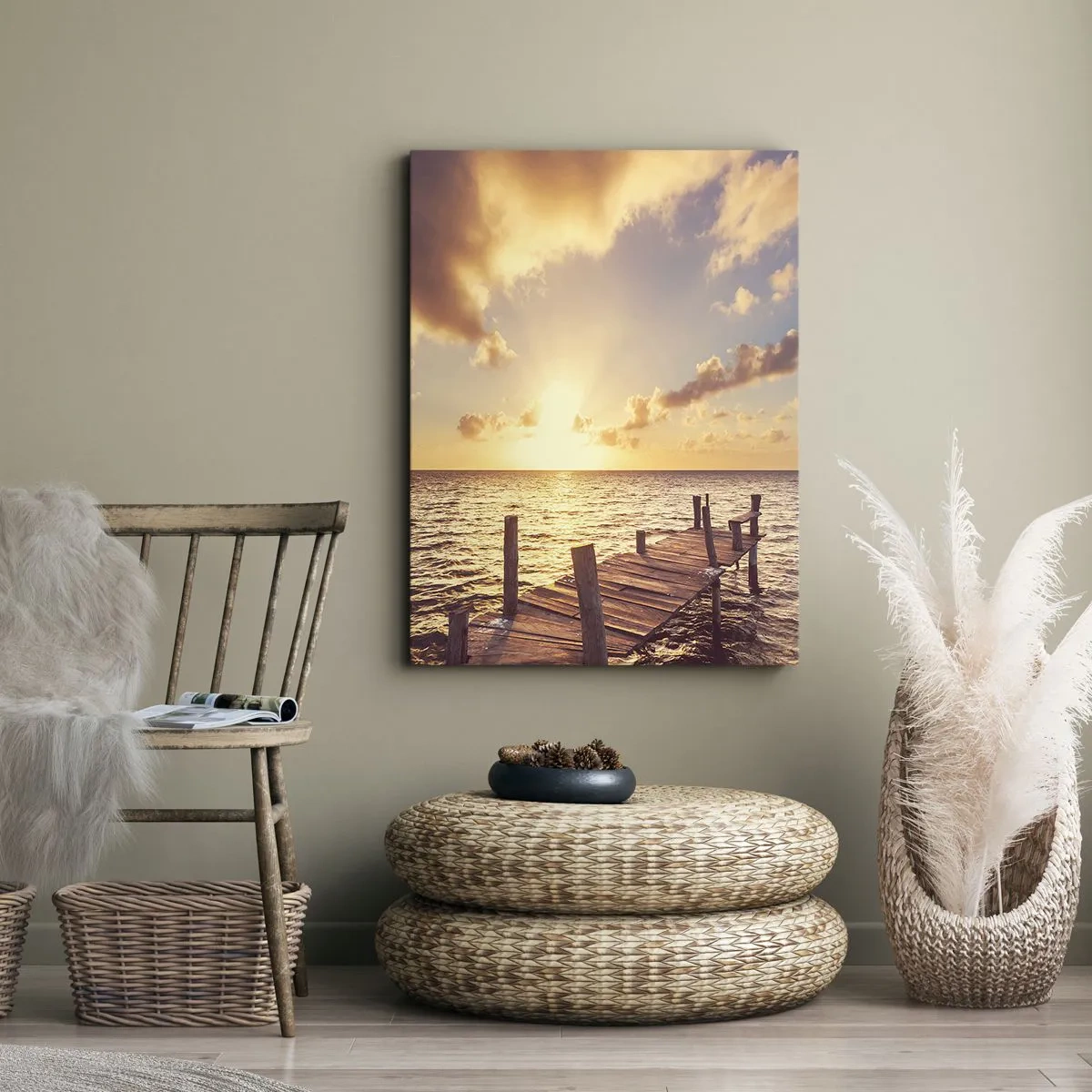 Lærredstryk - Billede på lærred - Gyldent land af blidhed - 50x70 cm