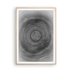 Plakat i ramme af lyst egetræ - Et tegn på tiden - 70x100 cm