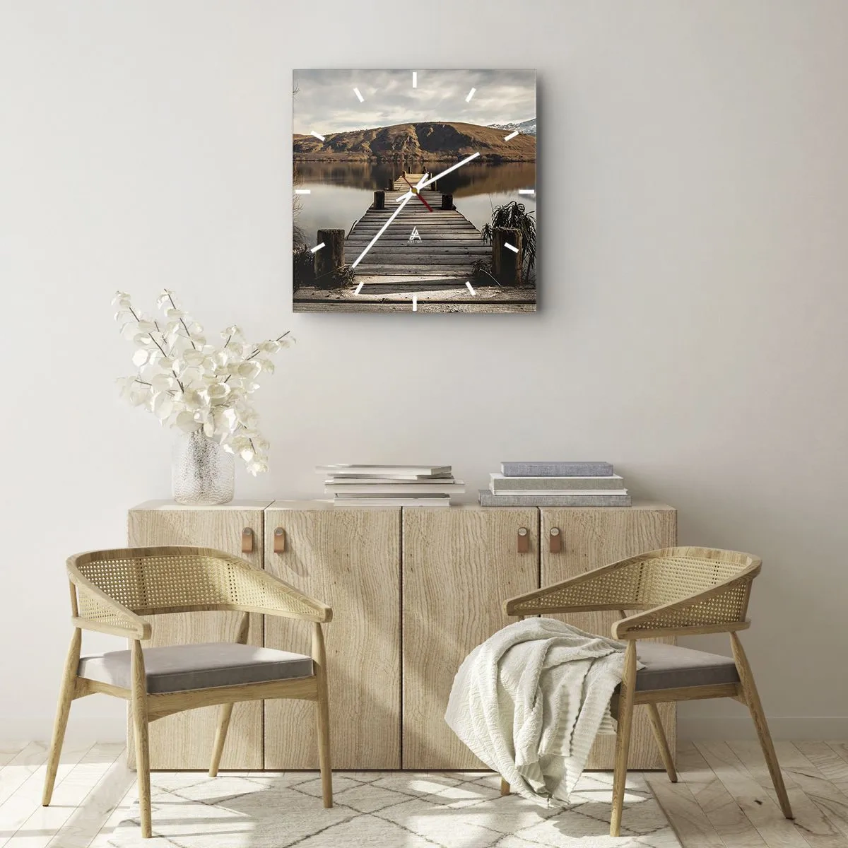 Vægur, Uret - Et landskab i stilhed - 30x30 cm