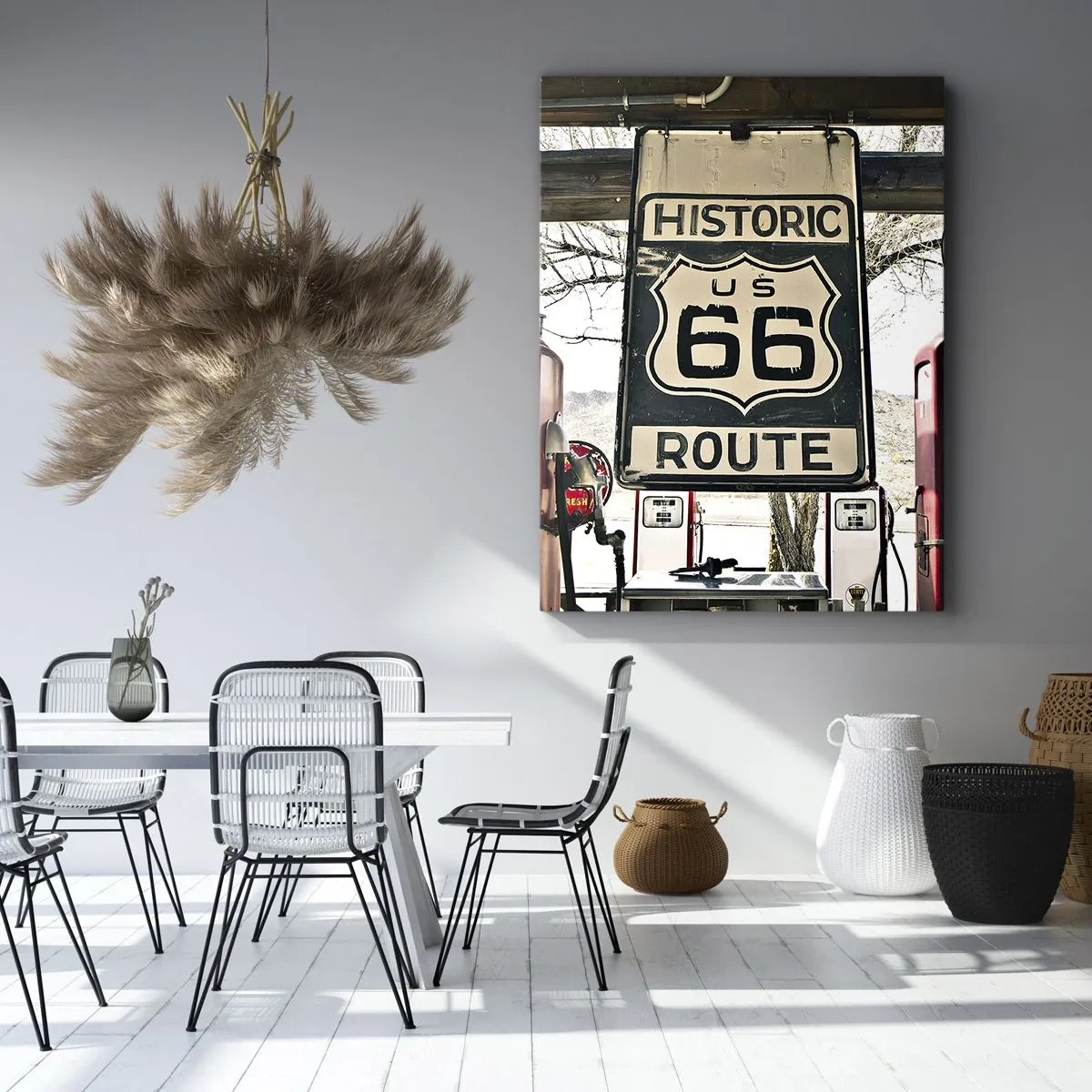 Lærredstryk - Billede på lærred - En retro-amerikansk rejse - 50x70 cm
