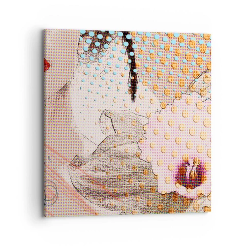 Lærredstryk - Billede på lærred - Tegneserieheroin - 70x70 cm