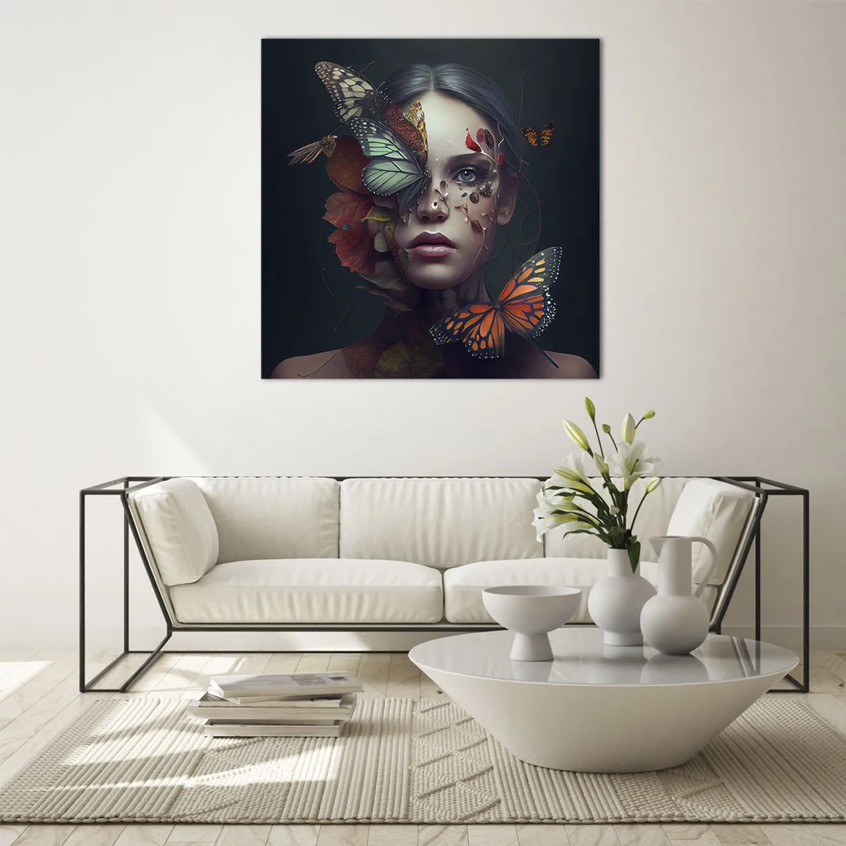 Billede på glas - En vidunderlig metamorfose - 50x50 cm