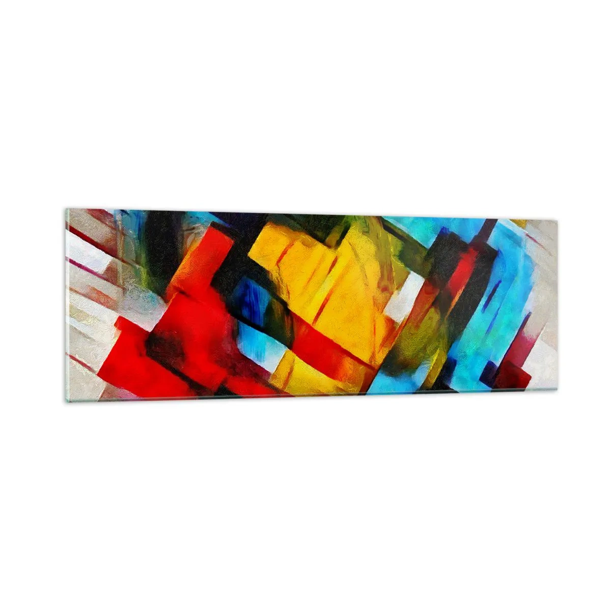 Billede på glas - Flerfarvet lagdeling - 90x30 cm