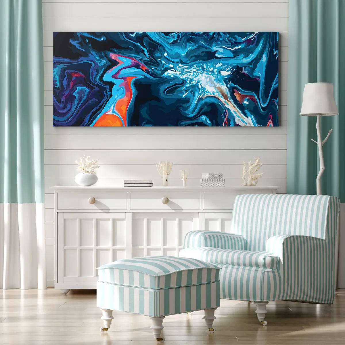 Lærredstryk - Billede på lærred - En rejse ind i himlen - 100x40 cm
