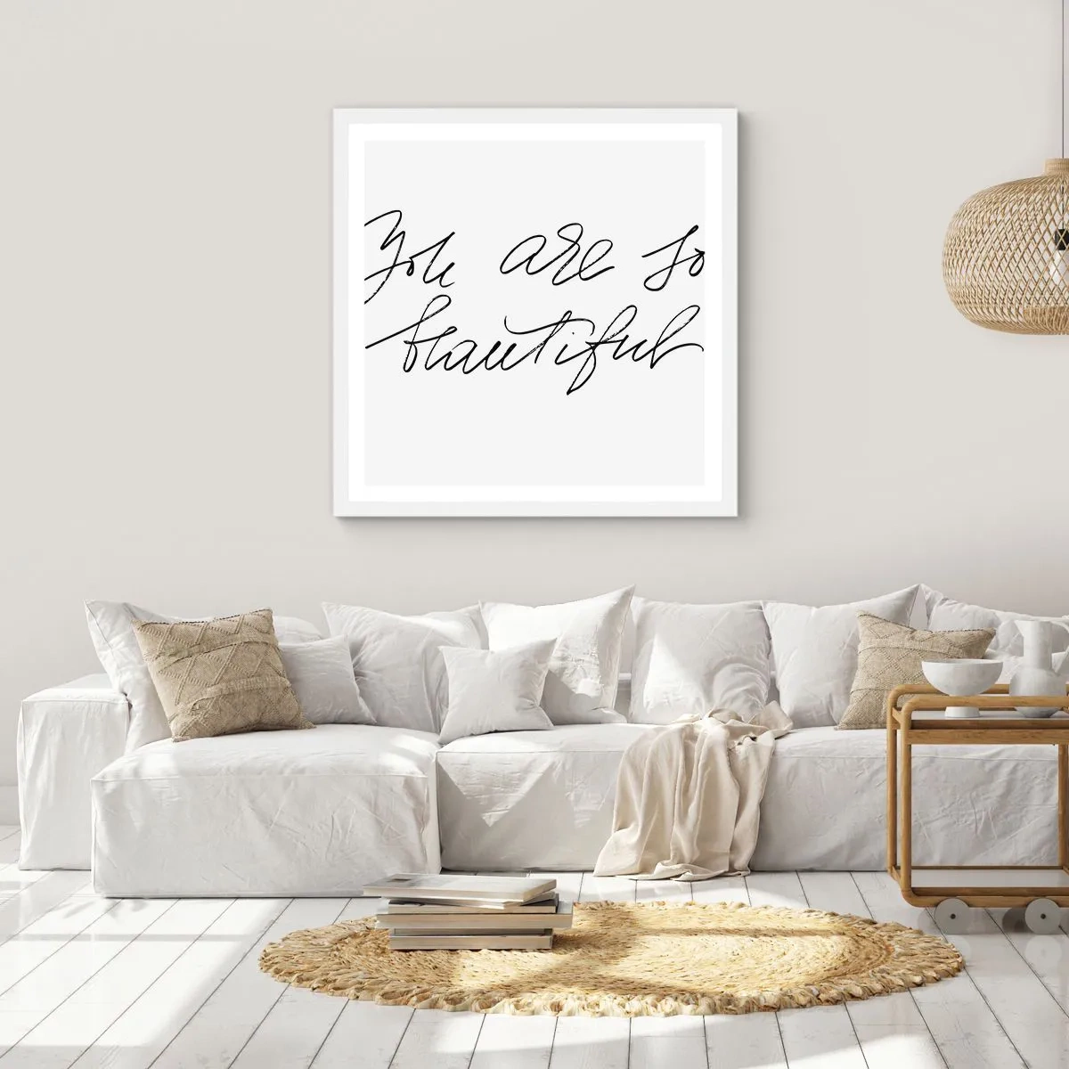 Plakat i hvid ramme - Virkelig, tro... - 40x40 cm