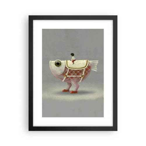 Plakat i sort ramme - Rybonski rytter - 30x40 cm