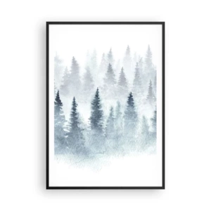 Plakat i sort ramme - Indhyllet i tåge - 70x100 cm
