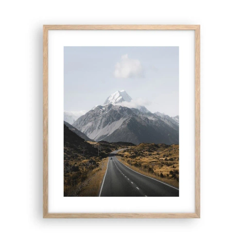 Plakat i ramme af lyst egetræ - Vejen til hjerte - 40x50 cm