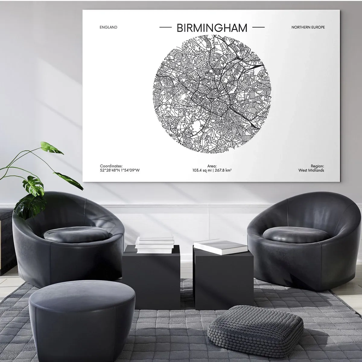 Billede på glas - Birminghams anatomi - 100x70 cm