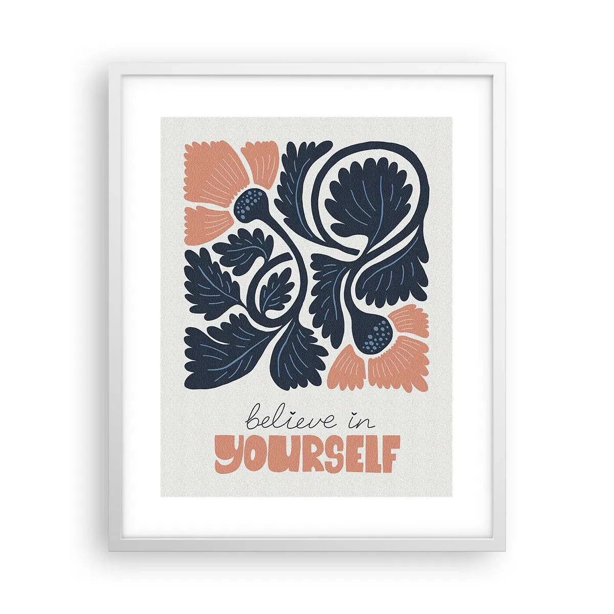 Plakat i hvid ramme - Og du blomstrer - 40x50 cm
