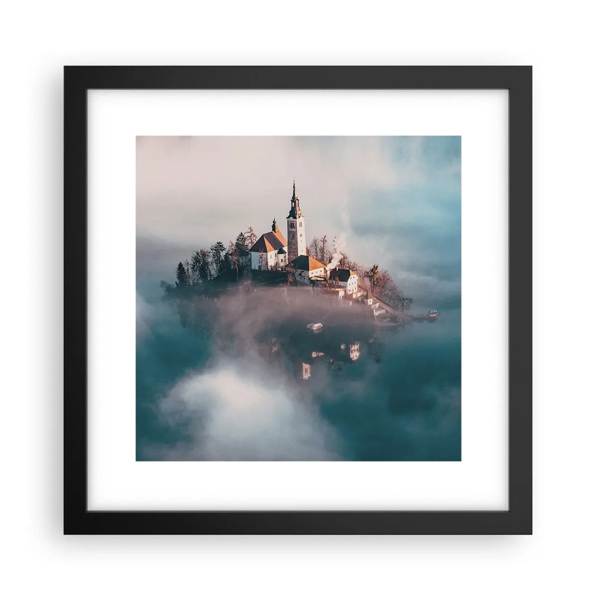 Plakat i sort ramme - Drømmeøen - 30x30 cm