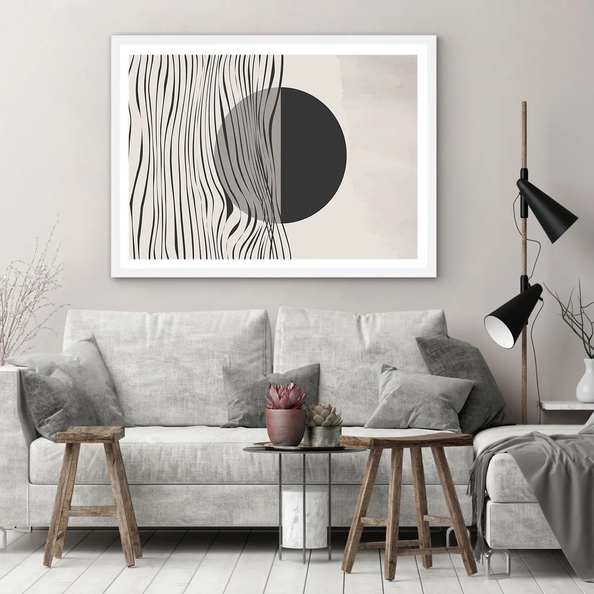 Plakat i hvid ramme - Halvkomposition - 100x70 cm