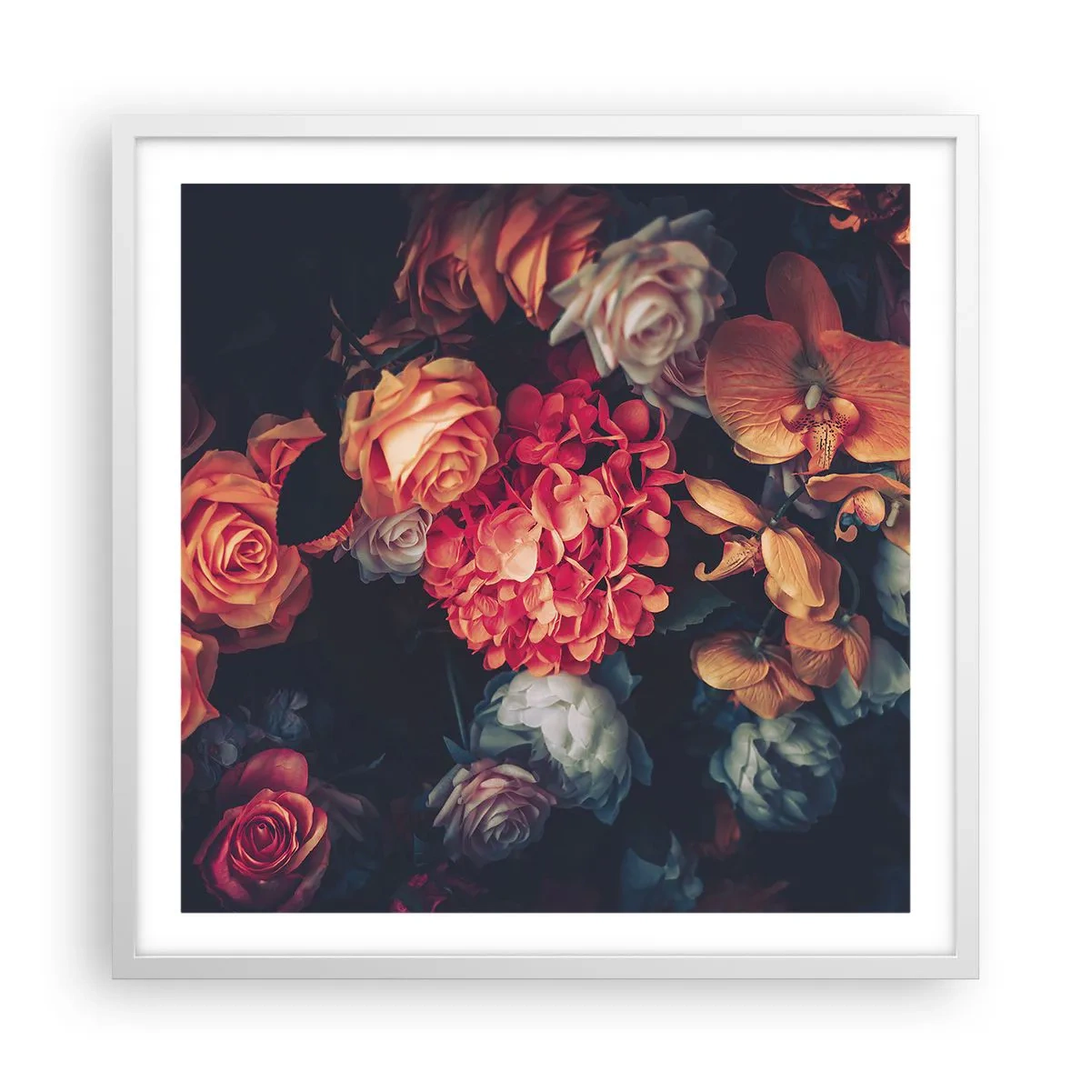 Plakat i hvid ramme - Ligesom de hollandske mestre - 60x60 cm