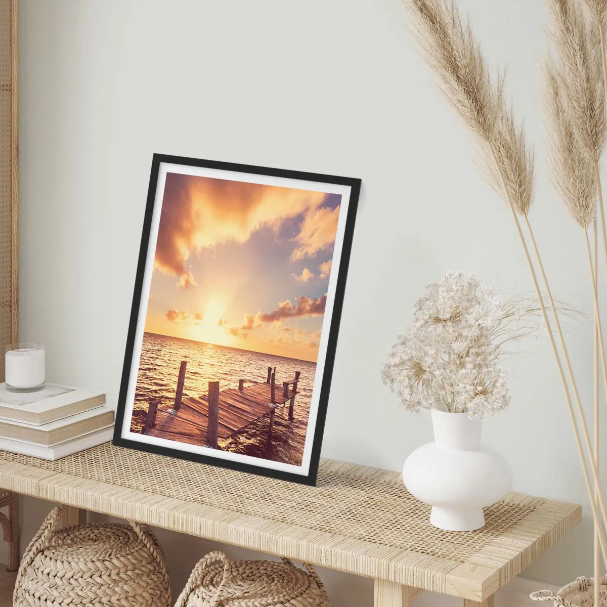 Plakat i sort ramme - Gyldent land af blidhed - 40x50 cm