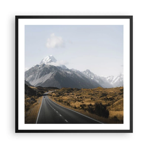 Plakat i sort ramme - Vejen til hjerte - 60x60 cm