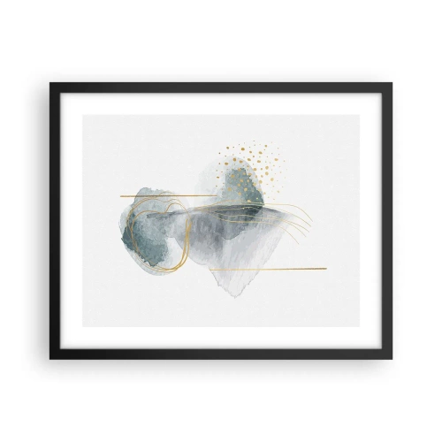 Plakat i sort ramme - Om forholdet mellem grå og guld - 50x40 cm