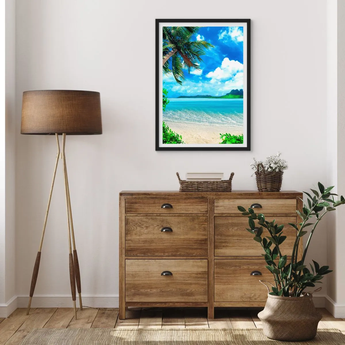 Plakat i sort ramme - Azur i troperne - 40x50 cm