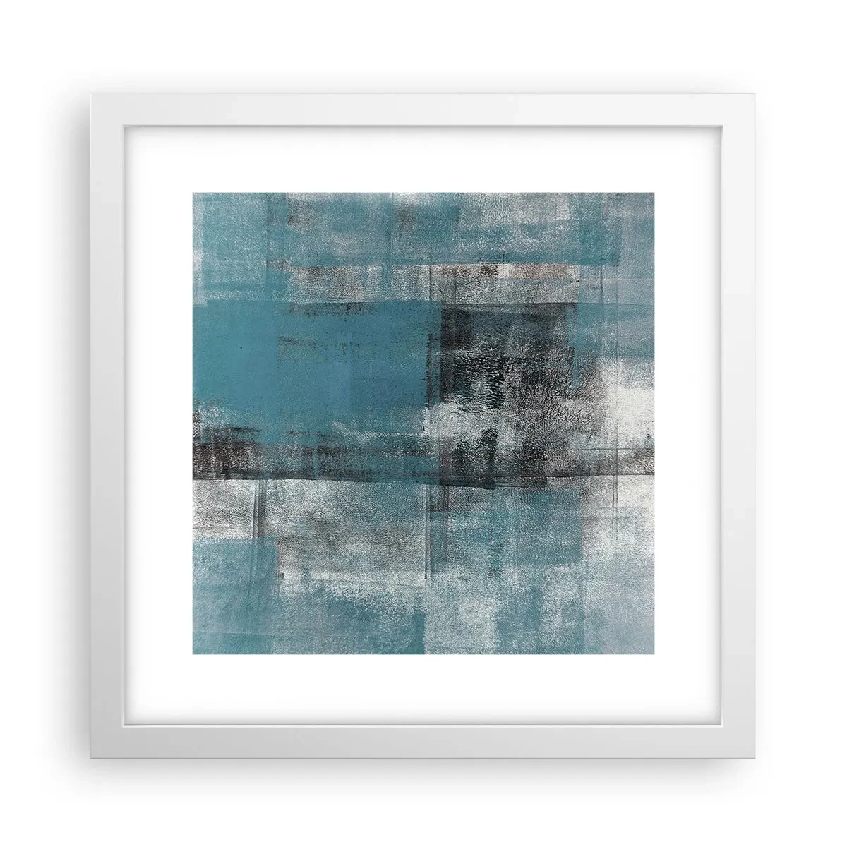 Plakat i hvid ramme - Vand og luft - 30x30 cm