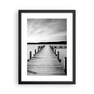 Plakat i sort ramme - På vandhullet - fred - 30x40 cm