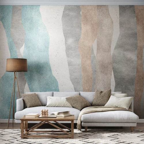 Fototapet Selvklæbende Deluxe Sticker - En undersøgelse af intimitet - Pastel, Minimalistisk, Linjer - 250x175 cm