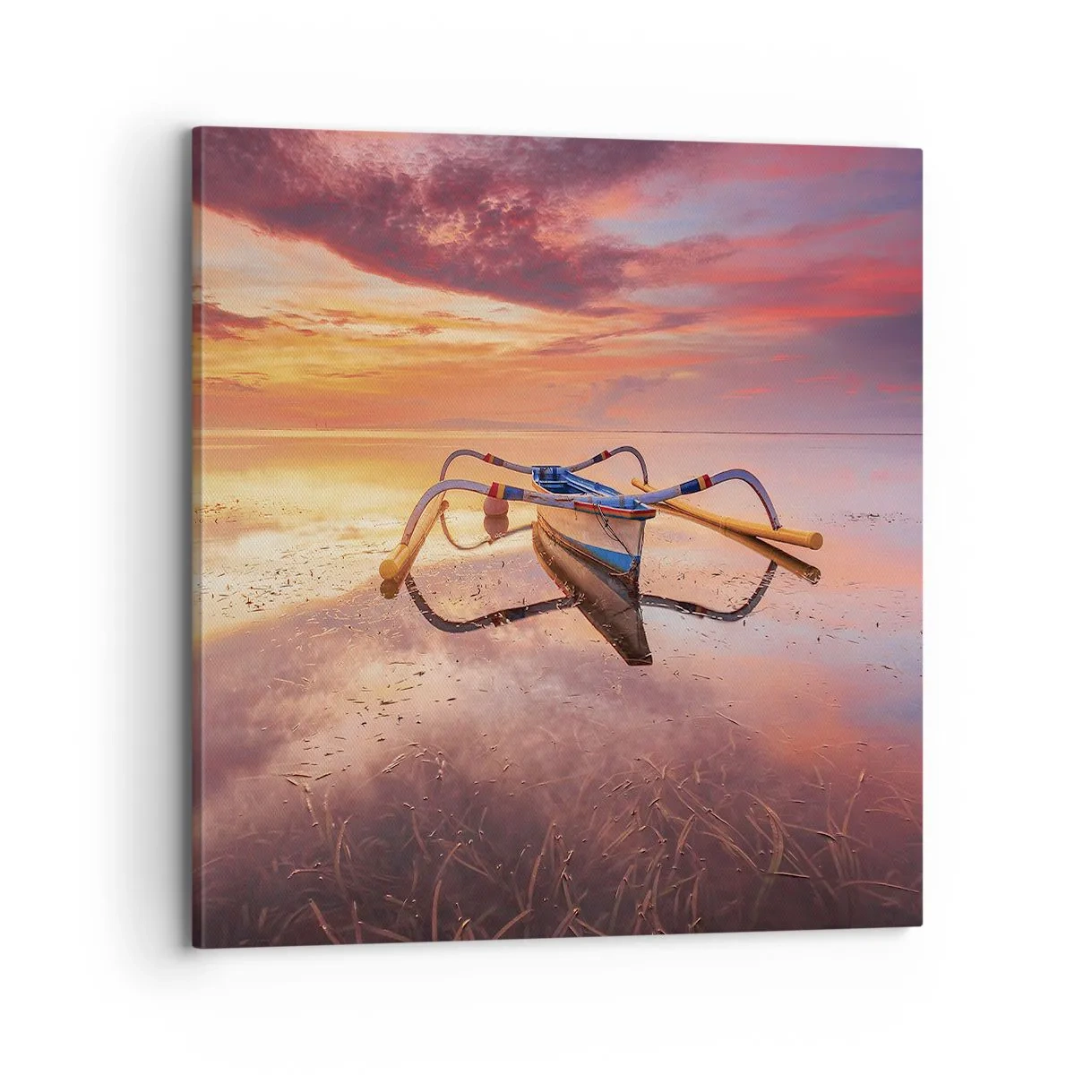 Lærredstryk - Billede på lærred - Roen ved en tropisk aften - 70x70 cm
