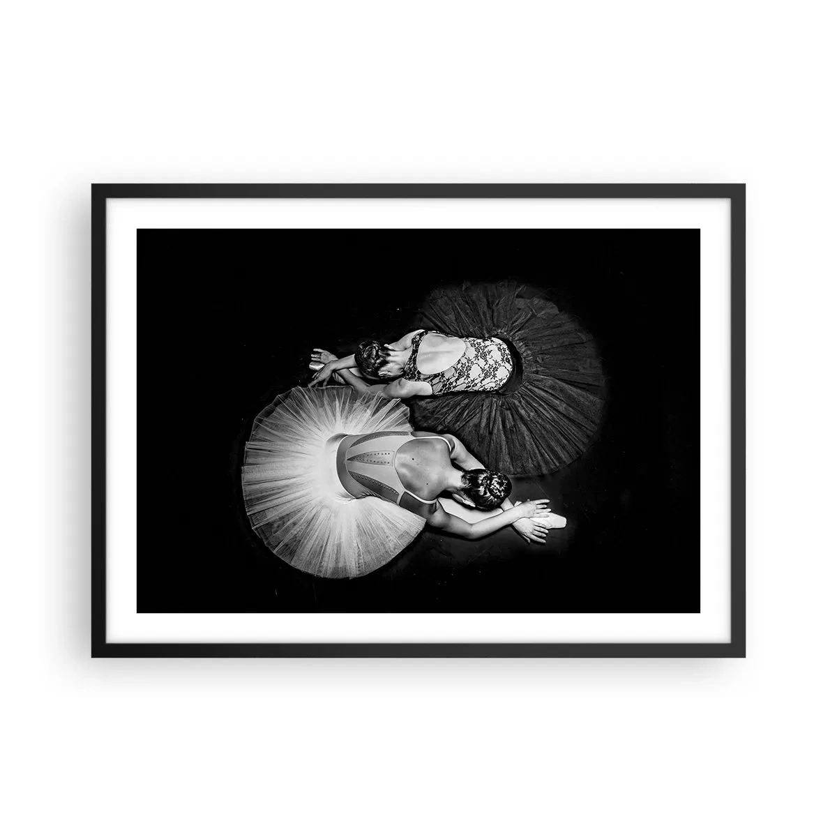 Plakat i sort ramme - Yin og yang - den perfekte balance - 70x50 cm