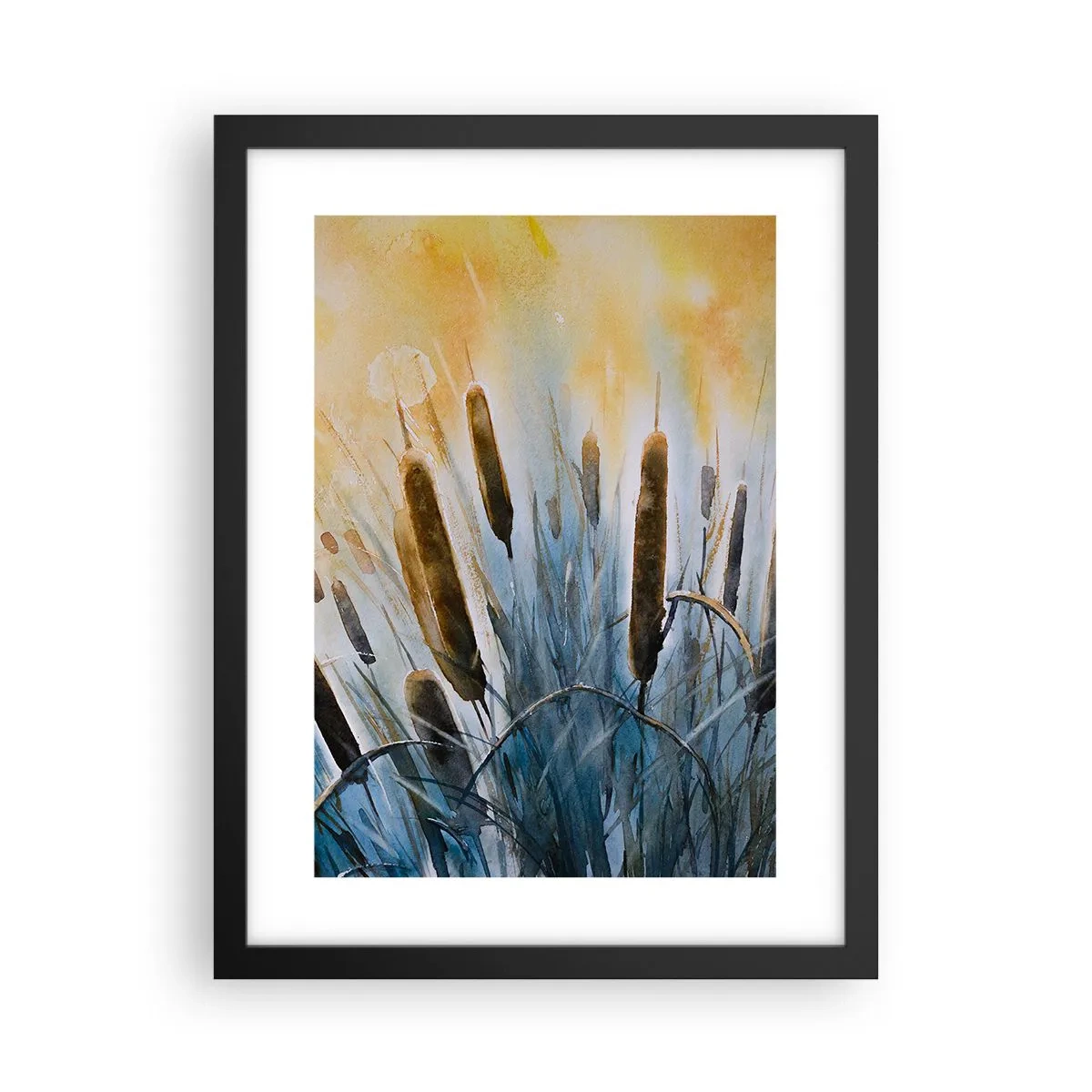 Plakat i sort ramme - Vandets kulde, solens varme - 30x40 cm