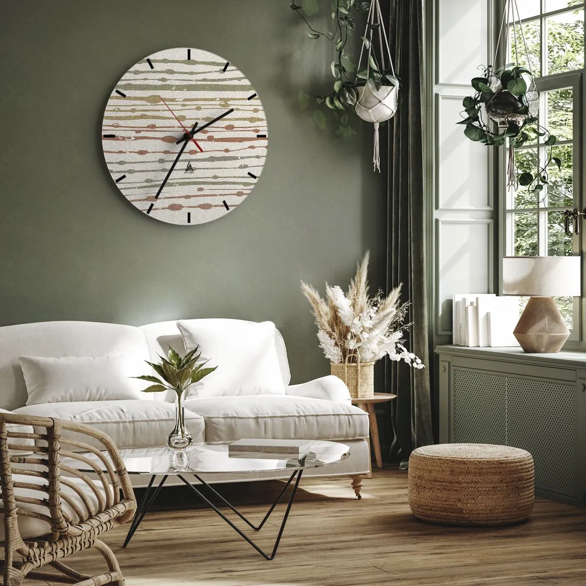 Vægur, Uret - Musikalsk farvenotation - 30x30 cm