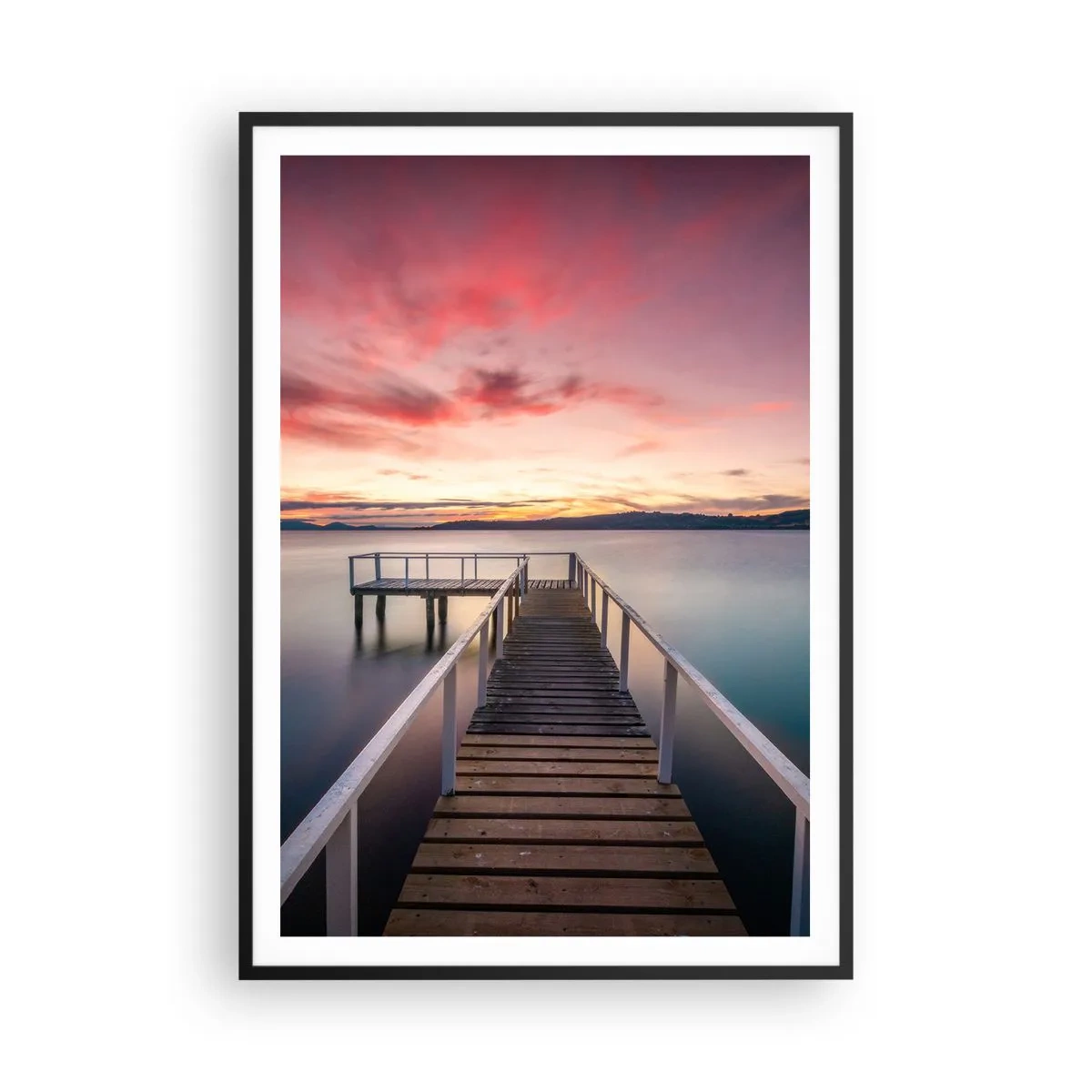 Plakat i sort ramme - Aftenens blide flamme - 70x100 cm