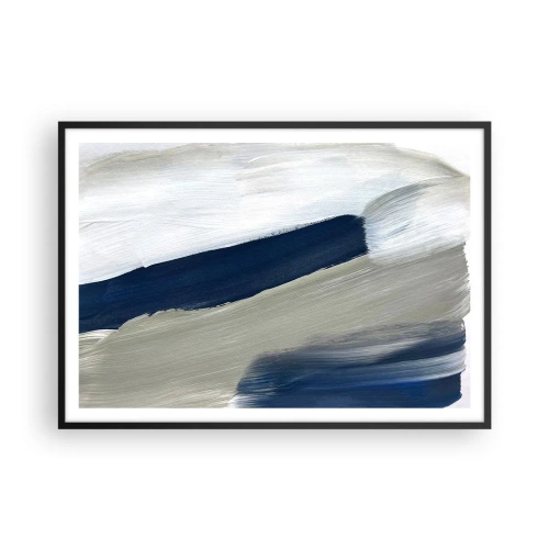 Plakat i sort ramme - Møde med det hvide - 100x70 cm