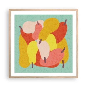 Plakat i ramme af lyst egetræ - Smag på sommersolen - 60x60 cm