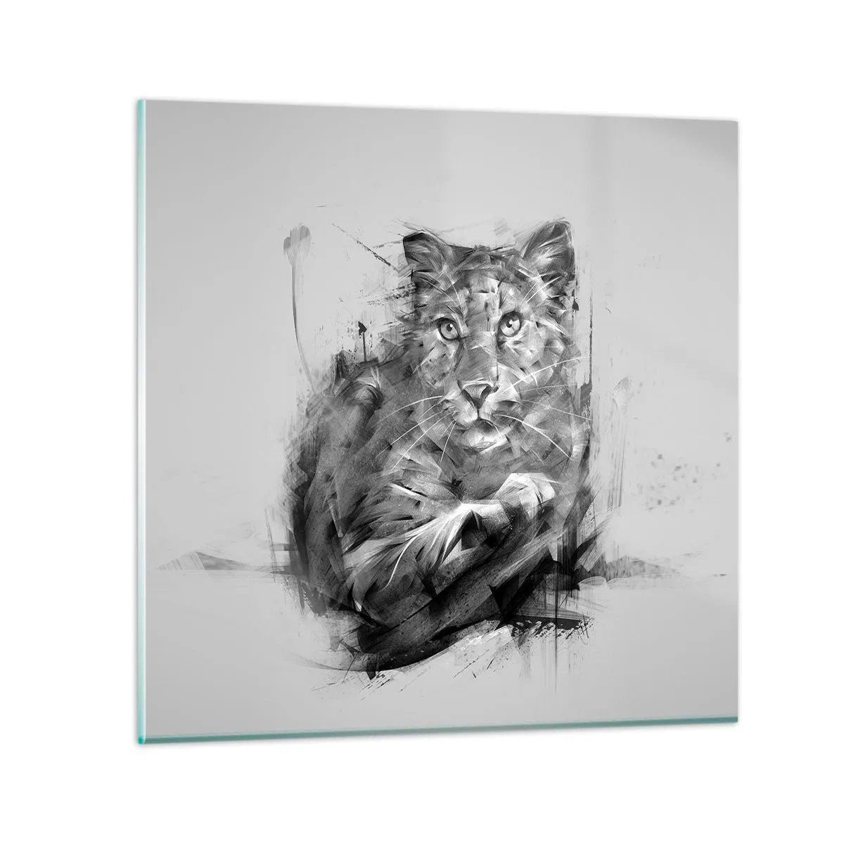 Billede på glas - Ja, jeg lytter godt efter - 30x30 cm