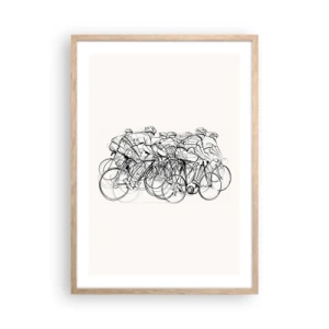 Plakat i ramme af lyst egetræ - Sammen i et team - 50x70 cm