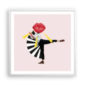 Plakat i hvid ramme - Surrealistisk popkunst - 60x60 cm