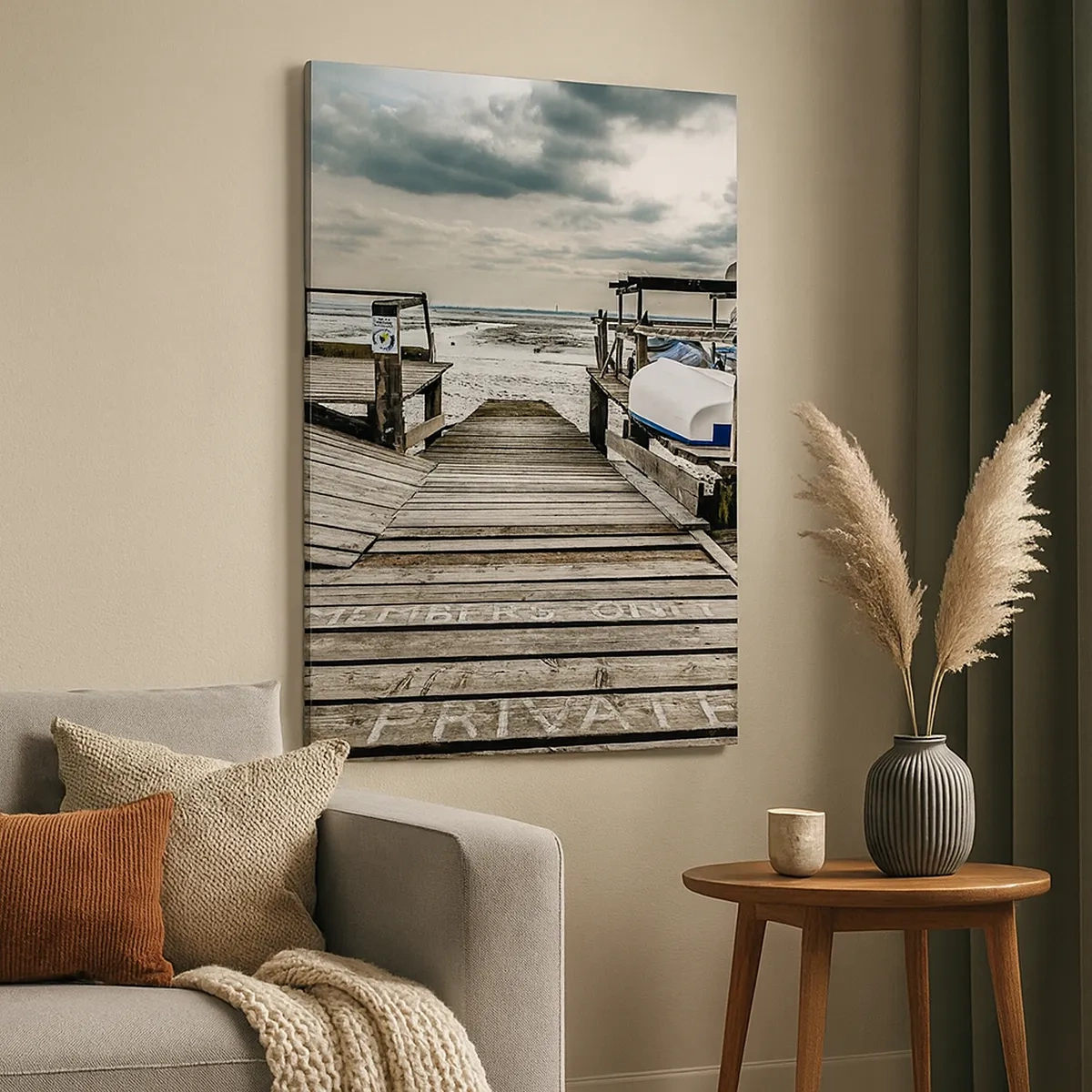 Lærredstryk - Billede på lærred - Stranden i nord - 50x70 cm